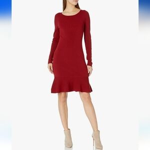 Bailey 44 burgundy flounce dress